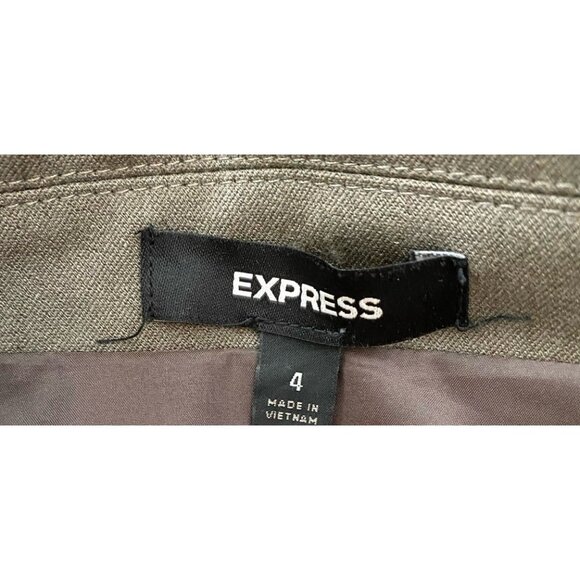 Express Design Studio Taupe One Button Blazer Jacket Women's Size 4 Fitted Work - Picture 4 of 9
